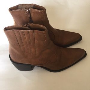 Pointy Khaki Booties